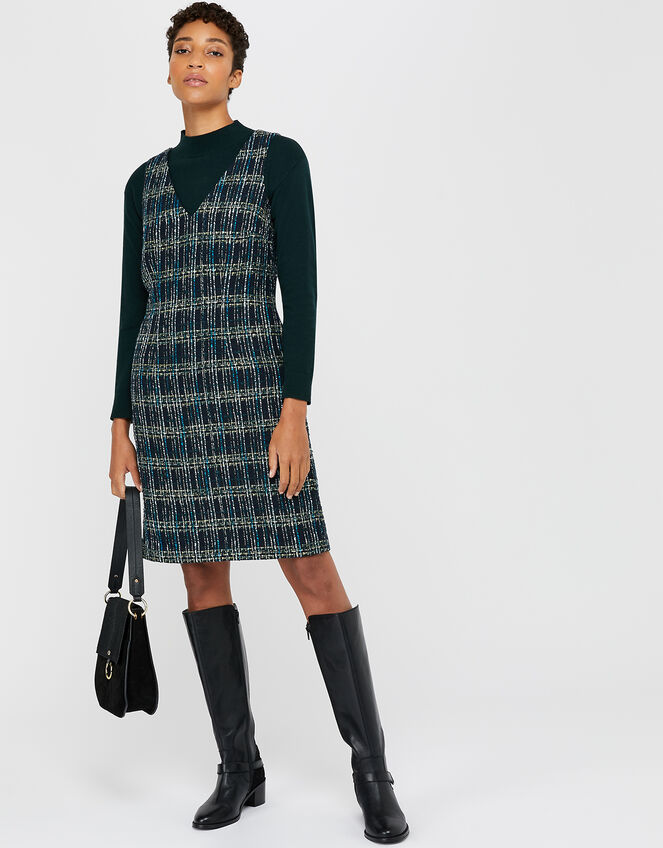 Talia Check Dress, Teal (TEAL), large