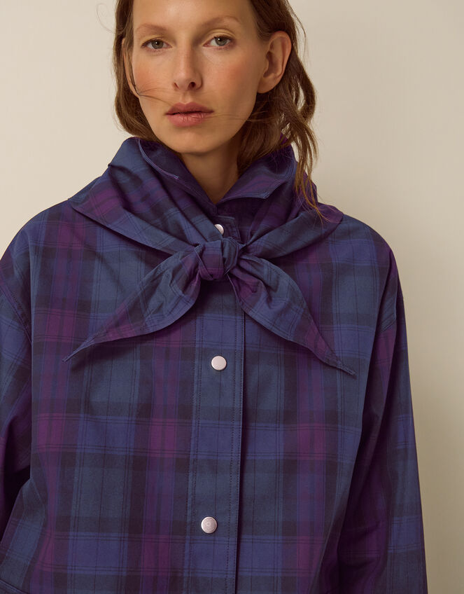 Elfie Check Print Jacket, Blue (NAVY), large