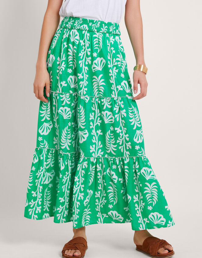 Matallic Maxi Skirt (green) main image 1