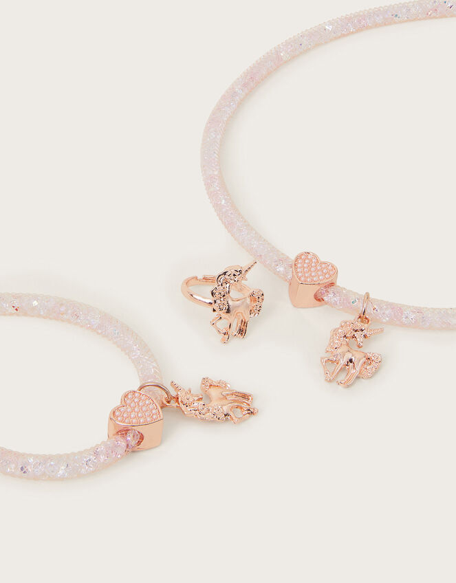 Unicorn Charm Necklace Bracelet and Ring Set, , large