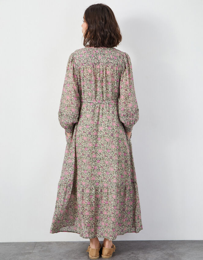 East Leona Ditsy Print Maxi Dress, Green (GREEN), large