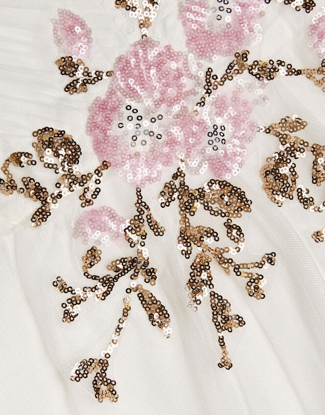 Kai Sequin Flower Maxi Dress, Ivory (IVORY), large