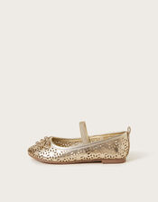 Cutwork Metallic Ballet Flat, Gold (GOLD), large
