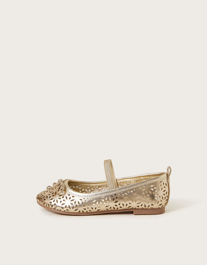 Cutwork Metallic Ballet Flat, Gold (GOLD), large