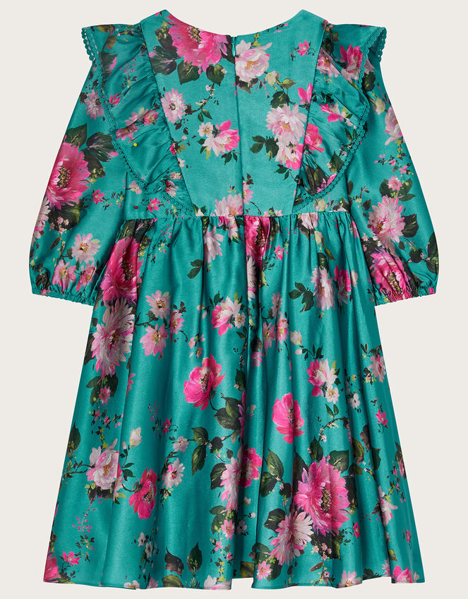 Suzanna Floral Print Satin Dress, Multi (MULTI), large