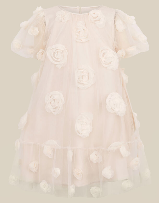 Lily Rose Appliqu&eacute; Mesh Party Dress, White (WARM IVORY), large