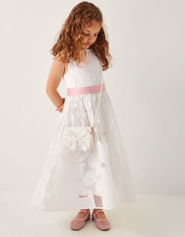 Floral Embroidered Maxi Party Dress, Ivory (IVORY), large