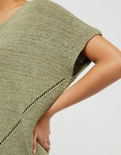 Tyla Tape Yarn Jumper, Green (KHAKI), large