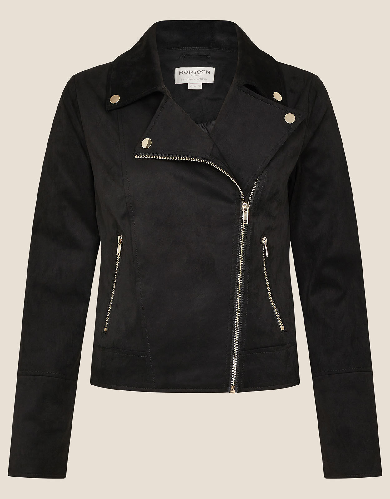 navy suedette biker jacket