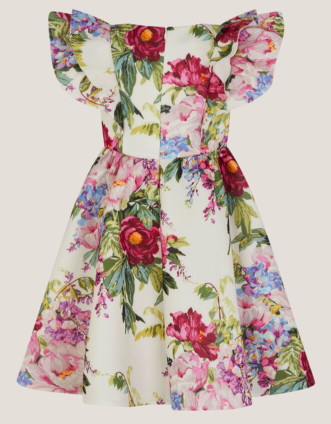 Floral Frill Party Dress, Ivory (IVORY), large
