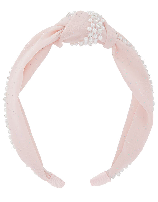 Pearl Shimmer Knotted Headband, , large