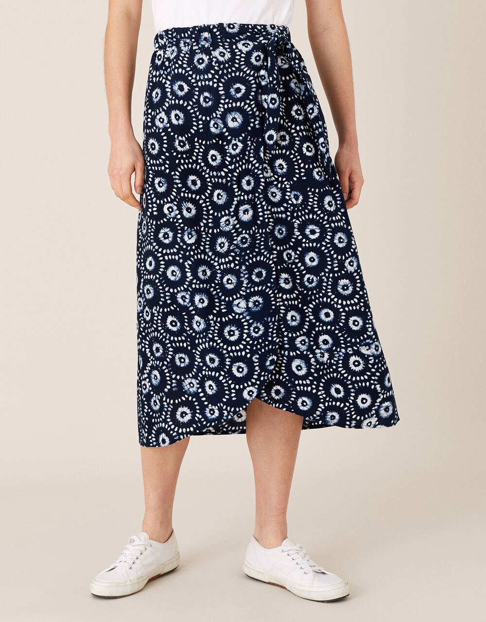 ARTISAN STUDIO Batik Print Wrap Skirt Blue | Artisan | Monsoon UK.