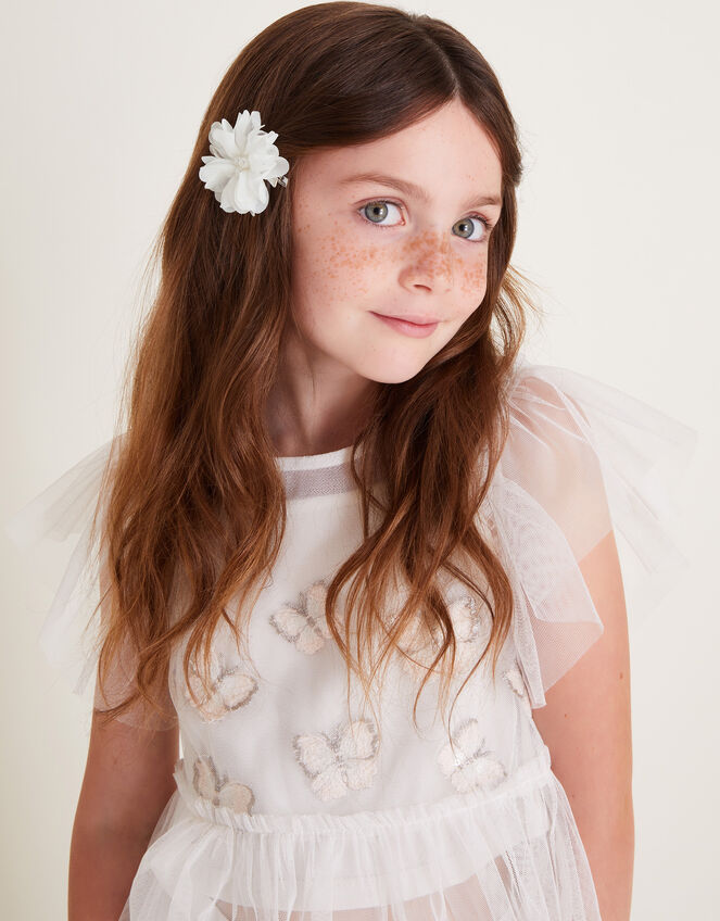 Rosette Bridesmaid Hair Clips Set of Two, , large