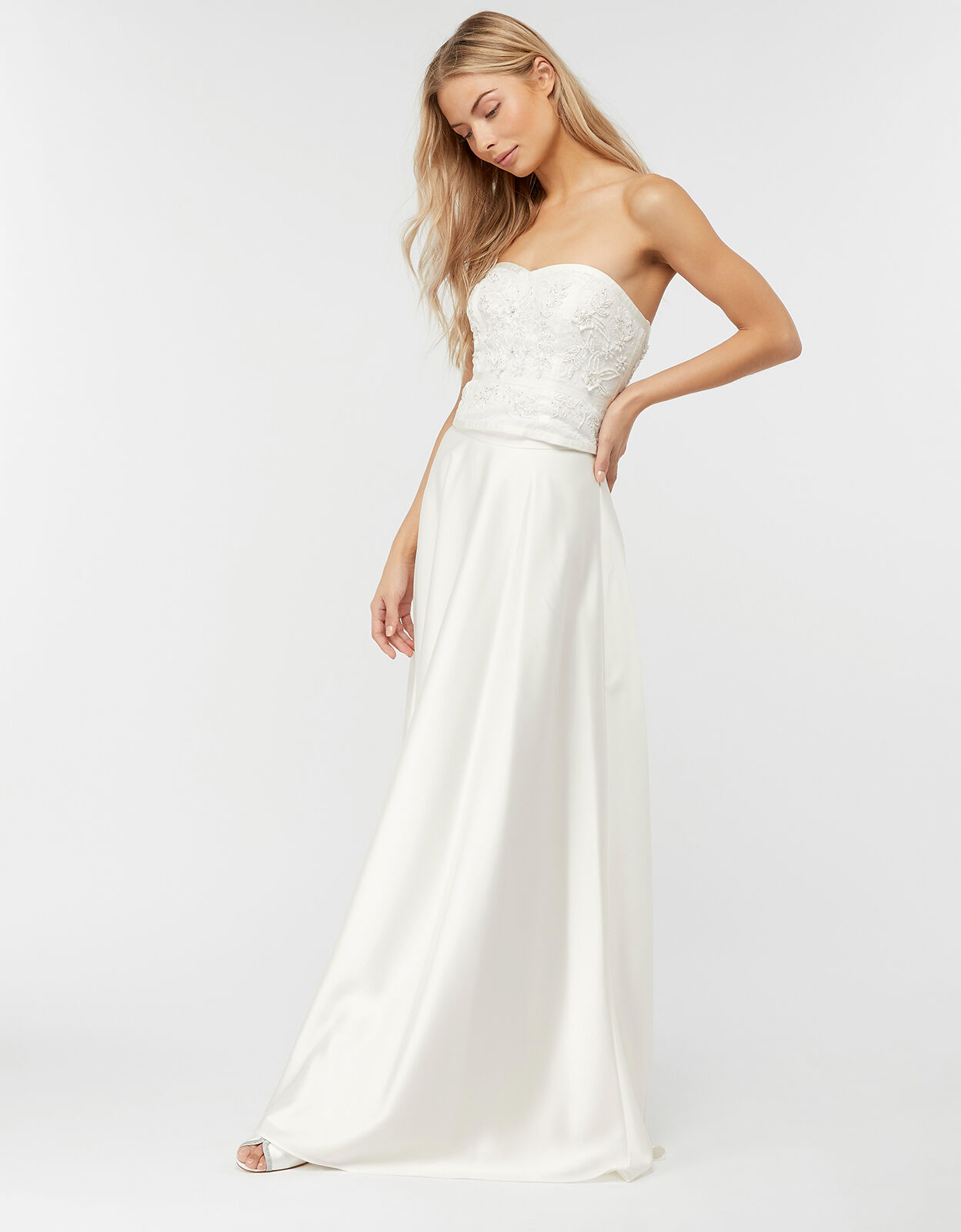 Jane satin outlet bridal maxi skirt