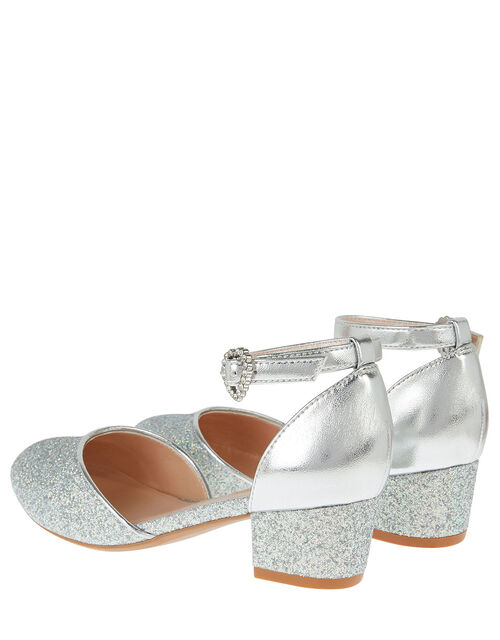 Glitter Two-Part Heels, Silver (SILVER), large