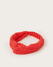 Kyla Crinkle Headband, Orange (CORAL), large