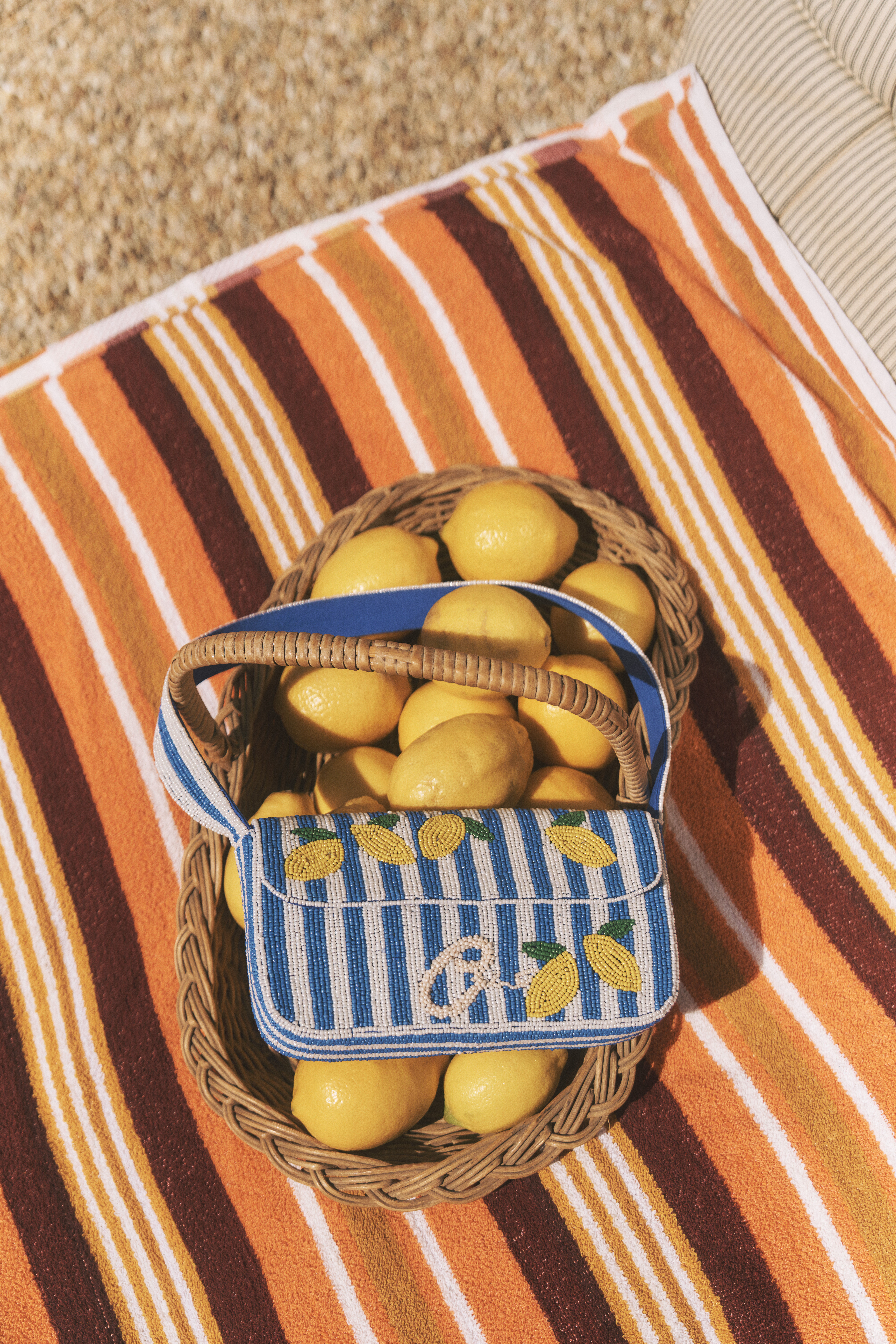 Lyra Lemon Beaded Bag