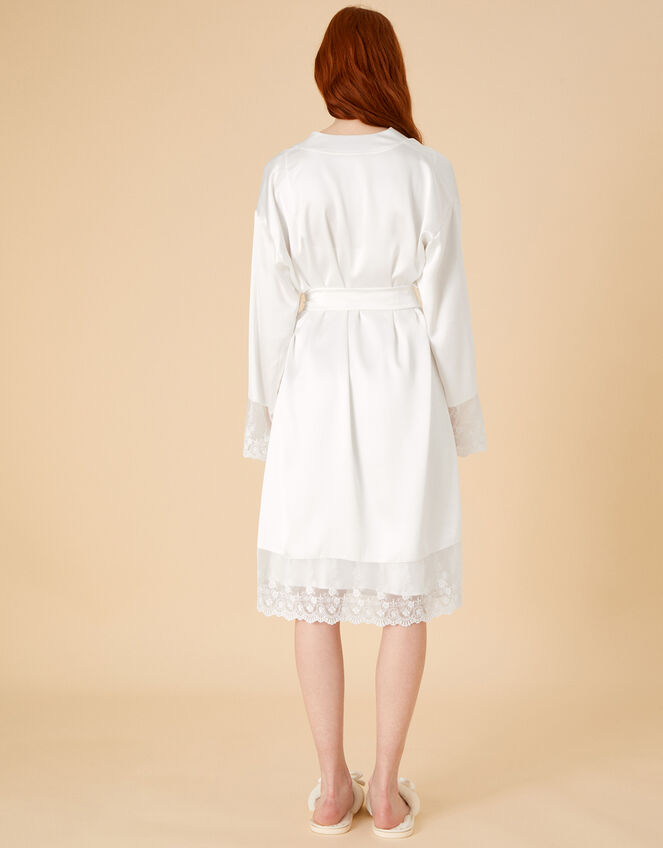 Bridal Lace Satin Robe, Ivory (IVORY), large
