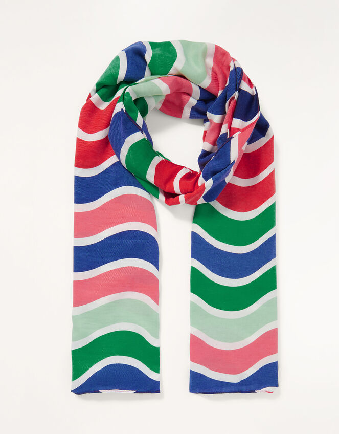 Chevron Print Midweight Scarf , , large