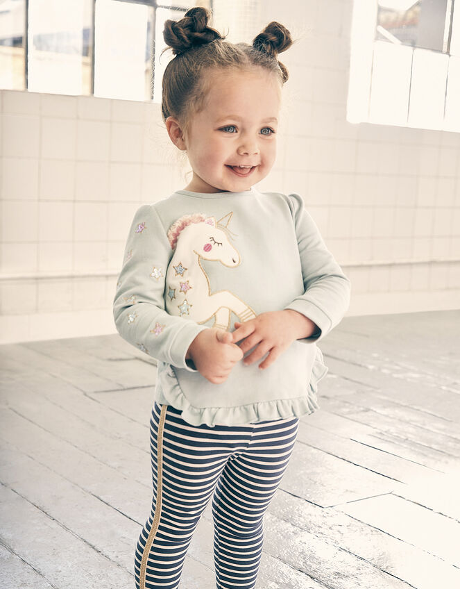 Baby Unicorn Sweatshirt and Leggings, Blue (BLUE), large