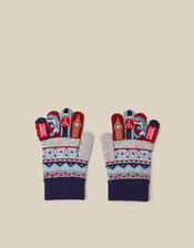 London Fair Isle Gloves, Grey (GREY), large