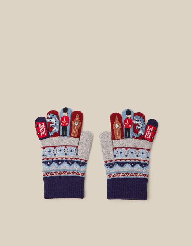 London Fair Isle Gloves, Grey (GREY), large