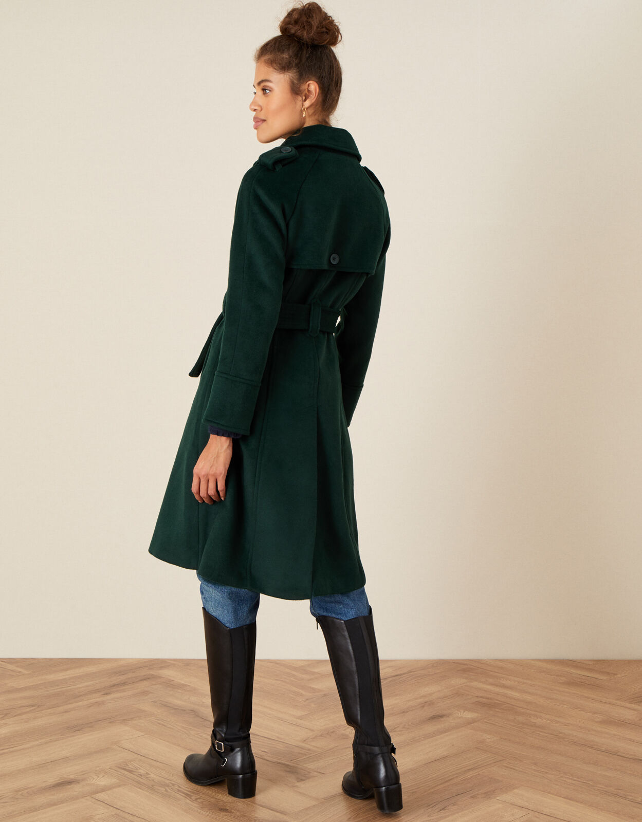 Monsoon wool trench coat clearance
