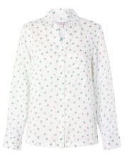 Patsy Spot Shirt in Pure Linen, Ivory (IVORY), large