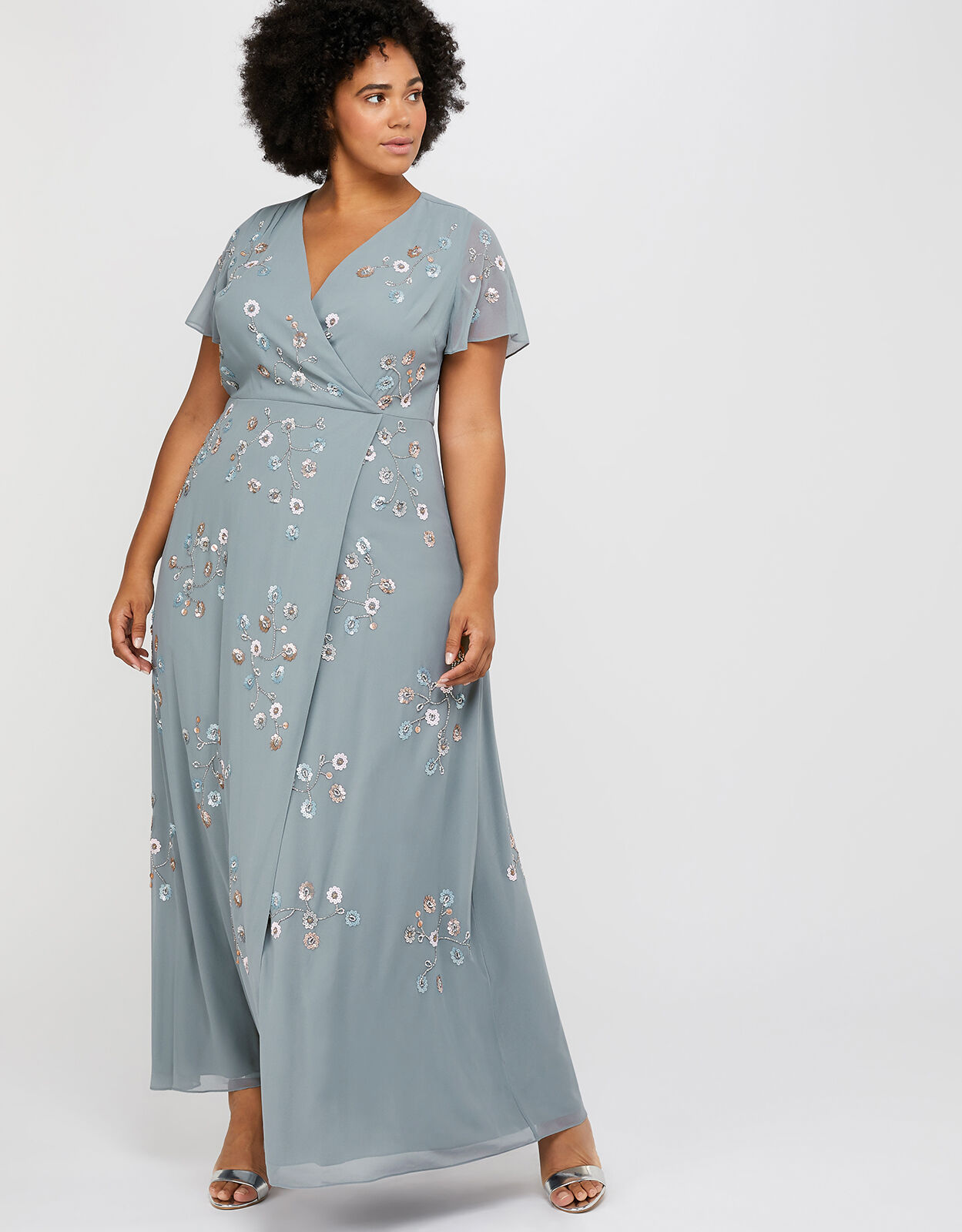 Monsoon grey shop maxi dress