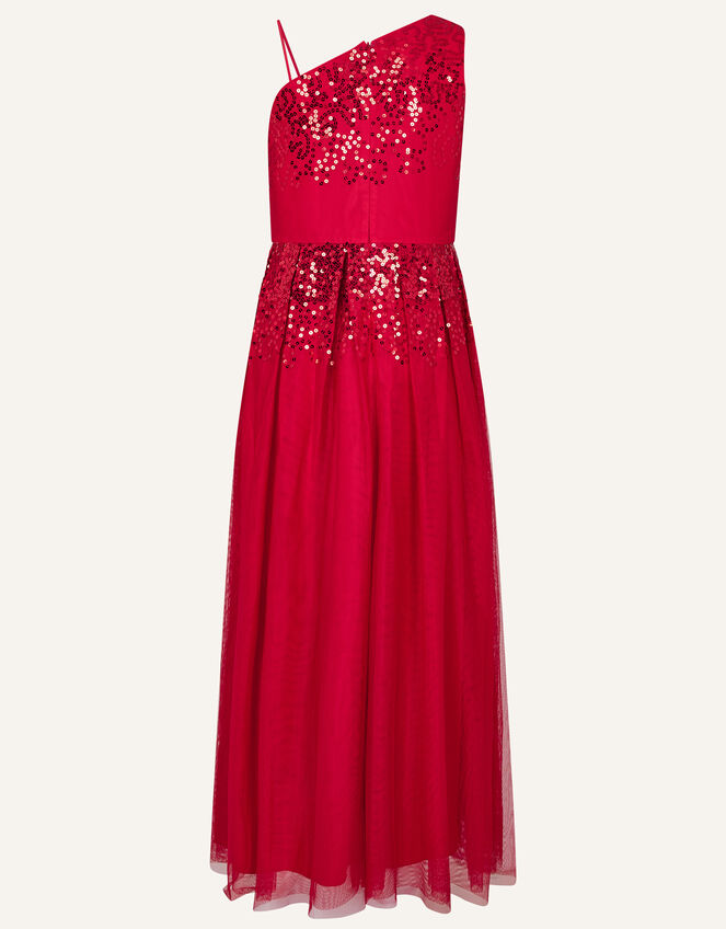 Elish One-Shoulder Prom Dress, Red (RED), large