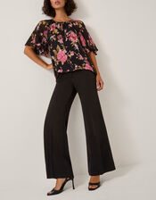 Erin Flared Tailored Trousers, Black (BLACK), large