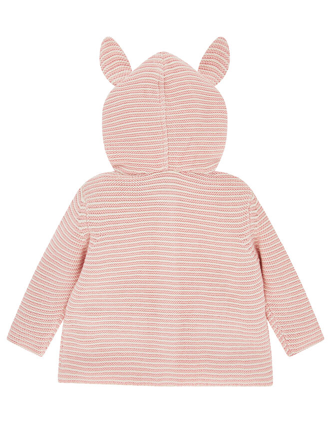 Newborn Baby Bess Knit Cardigan with Hood, Pink (PINK), large