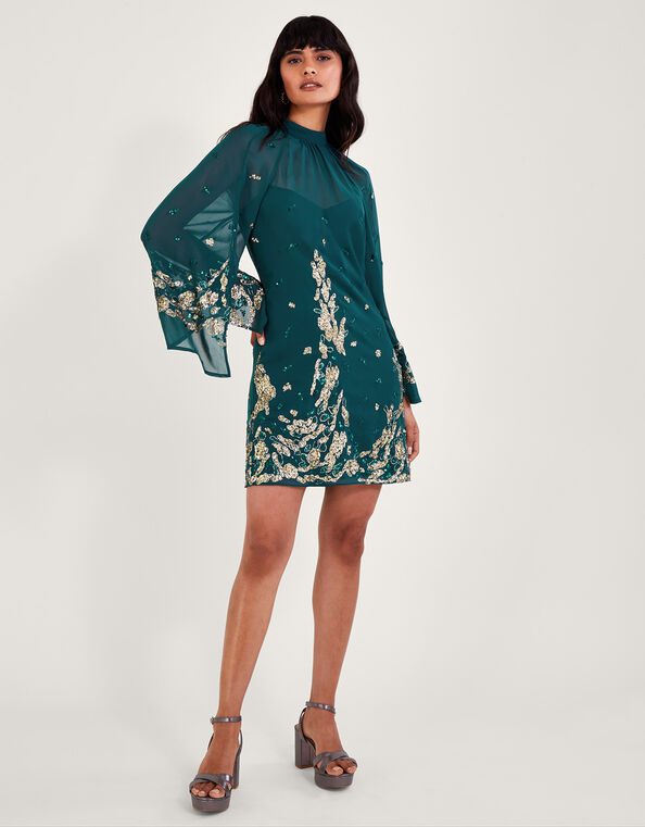Avery Embellished Tunic Dress, Green (GREEN), large