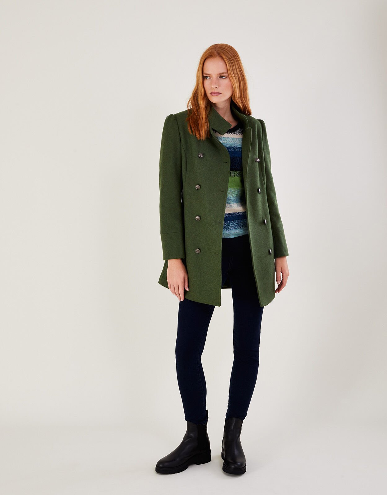 Green wool pea on sale coat