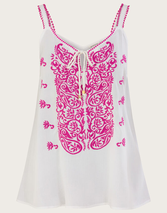 Embroidered Cami Top, Pink (PINK), large