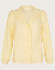 Cora Embroidered Shirt, Yellow (YELLOW), large