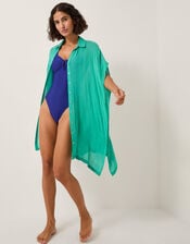 Anaka Beach Cover Up Shirt, Blue (TURQUOISE), large