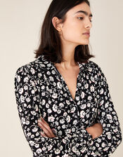 Leigh Floral Shirt with LENZING™ ECOVERO™, Black (BLACK), large