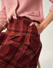 Charly Check Midi Skirt, Red (BURGUNDY), large