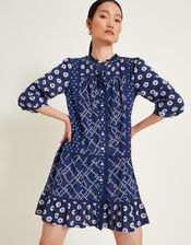 Cindy Print Jersey Dress, Blue (BLUE), large