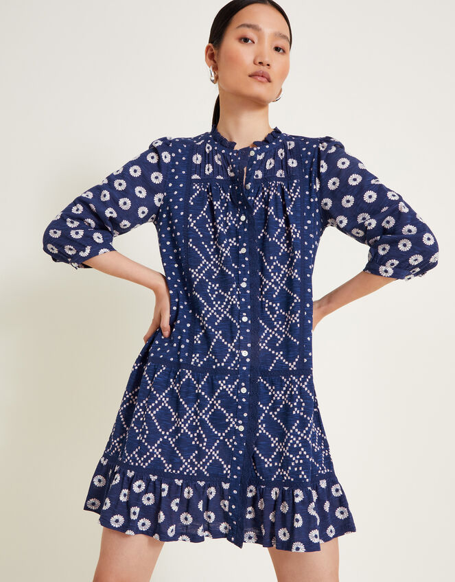 Cindy Print Jersey Dress, Blue (BLUE), large