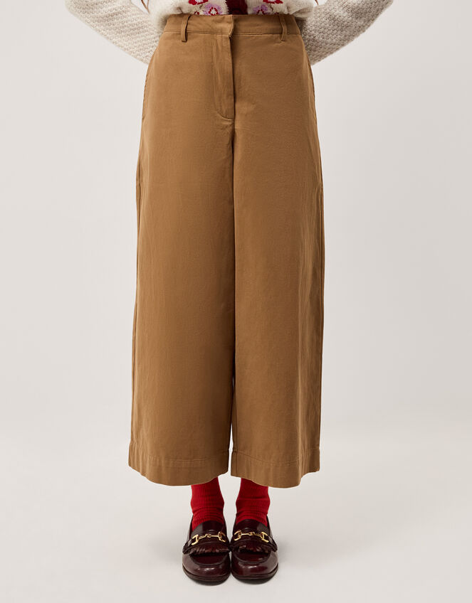 Luna Cropped Wide Leg Trousers Camel