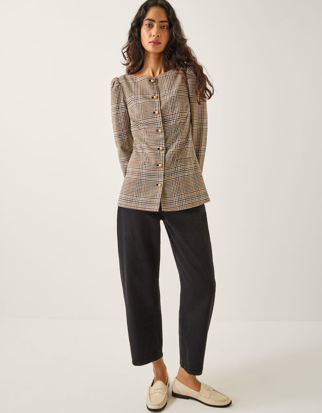 Carmen Check Print Jacket, Natural (NATURAL), large