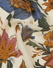 Princella Floral Square Silk Scarf, Multi (MULTI), large