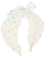 Rainbow Spot Knot Headband, , large