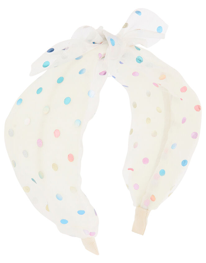 Rainbow Spot Knot Headband, , large