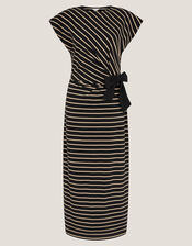 Sanya Stripe Jersey Maxi Dress, Black (BLACK), large