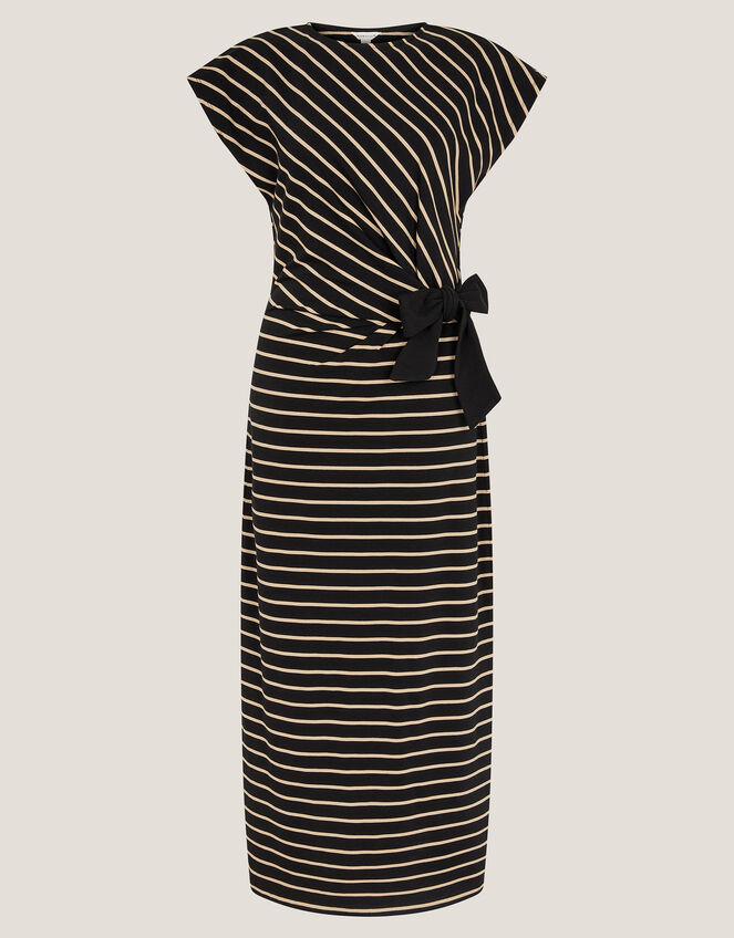 Sanya Stripe Jersey Maxi Dress, Black (BLACK), large
