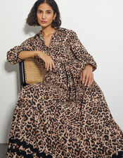 Lola Leopard Print Maxi Dress, Brown (BROWN), large