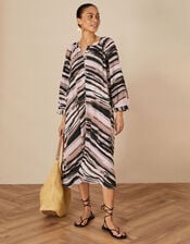 Gelato Stripe Dress in Sustainable Fabric, Natural (NATURAL), large